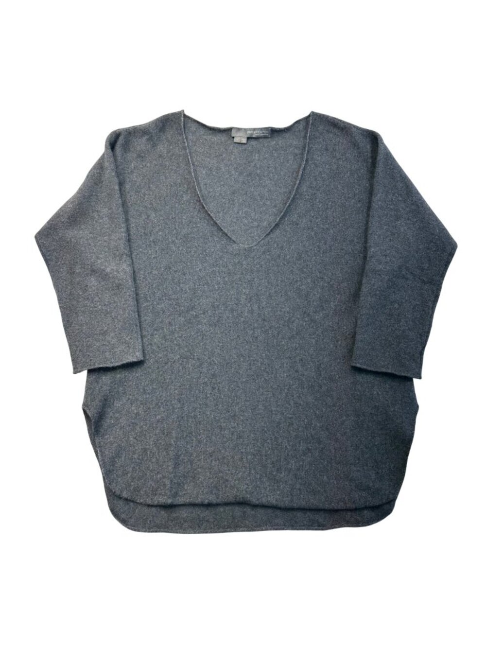 360 Cashmere Womens Sweater Jumper V-Neck Boxy Size Large Gray Layering Classic